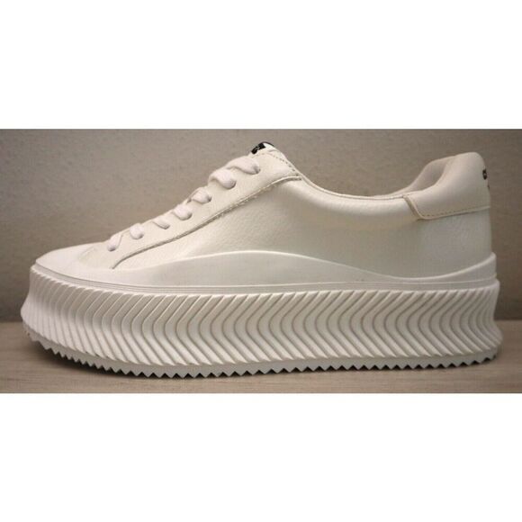 Circus NY x Sam Edelman Women's Sz 10M White Tatum Wavy-Ribbed Flatform Shoes - Picture 13 of 14